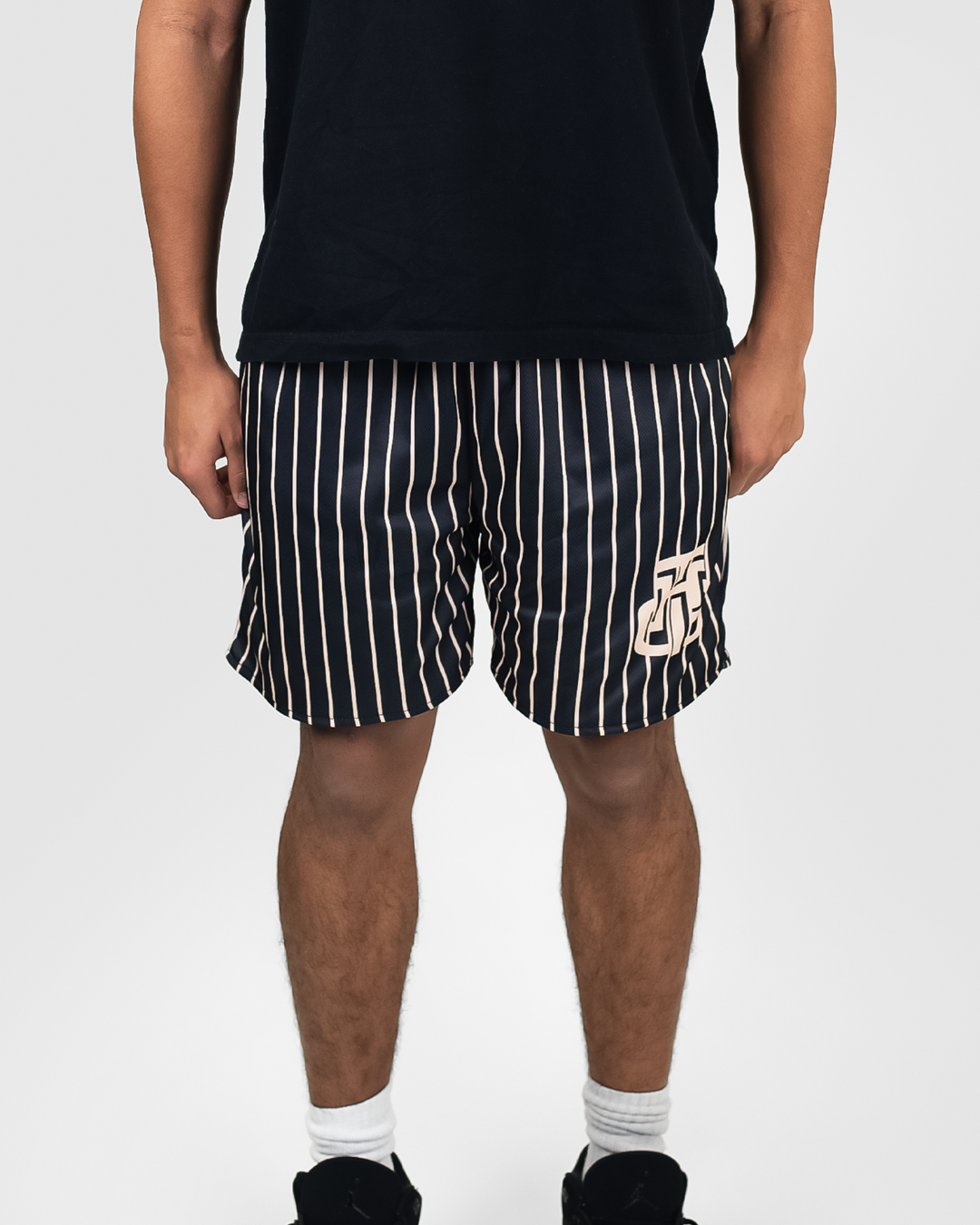 BLACK AND CREAM SHORTS