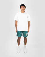 CREAM AND GREEN SHORTS