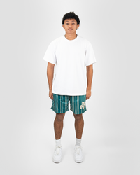 CREAM AND GREEN SHORTS