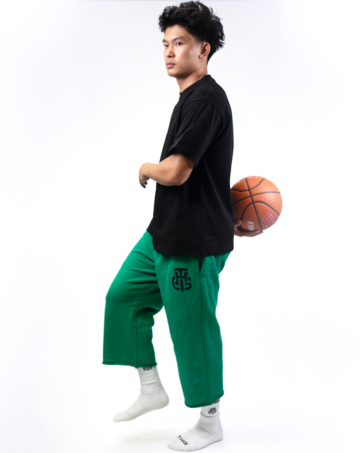 THG GREEN CROPPED SWEATPANTS