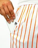ORANGE AND WHITE SHORTS