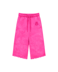 PINK WASH CROPPED SWEATPANTS