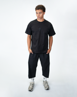 BLACK CROPPED TRACKPANTS