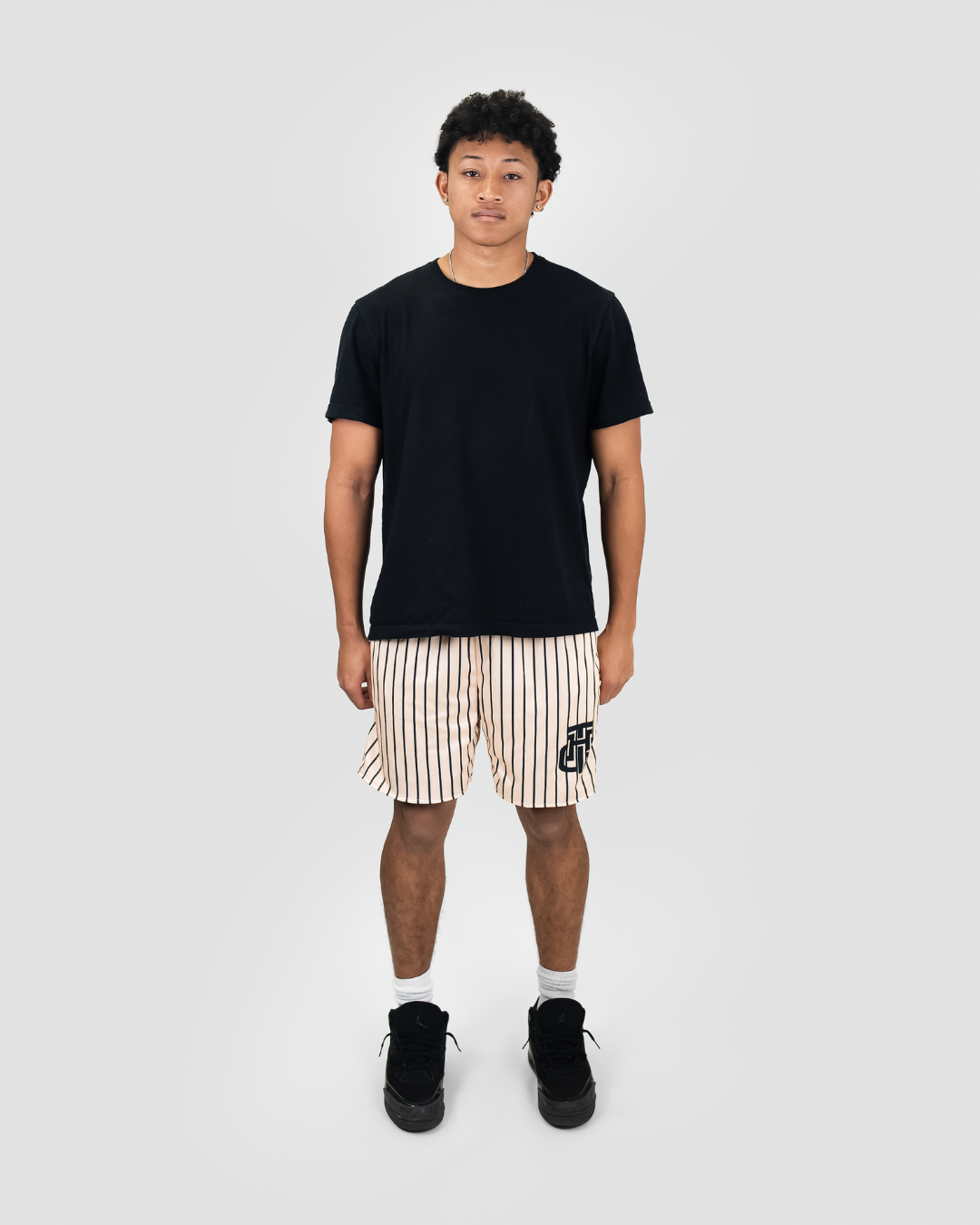 BLACK AND CREAM SHORTS