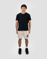 BLACK AND CREAM SHORTS