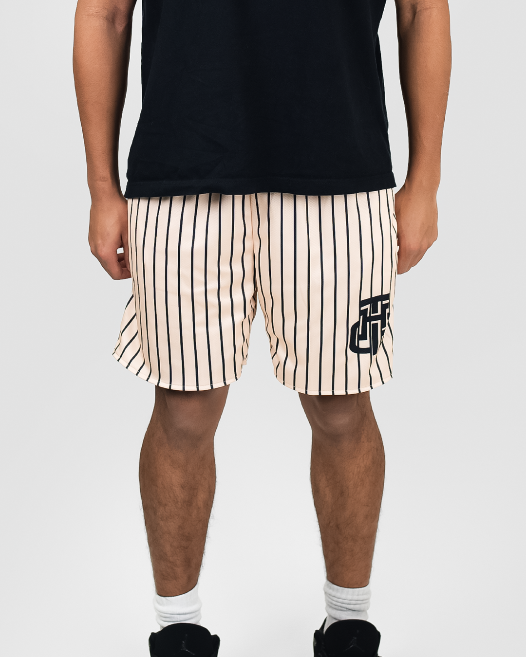 BLACK AND CREAM SHORTS