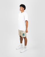 CREAM AND GREEN SHORTS