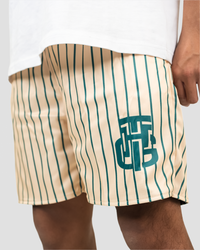 CREAM AND GREEN SHORTS