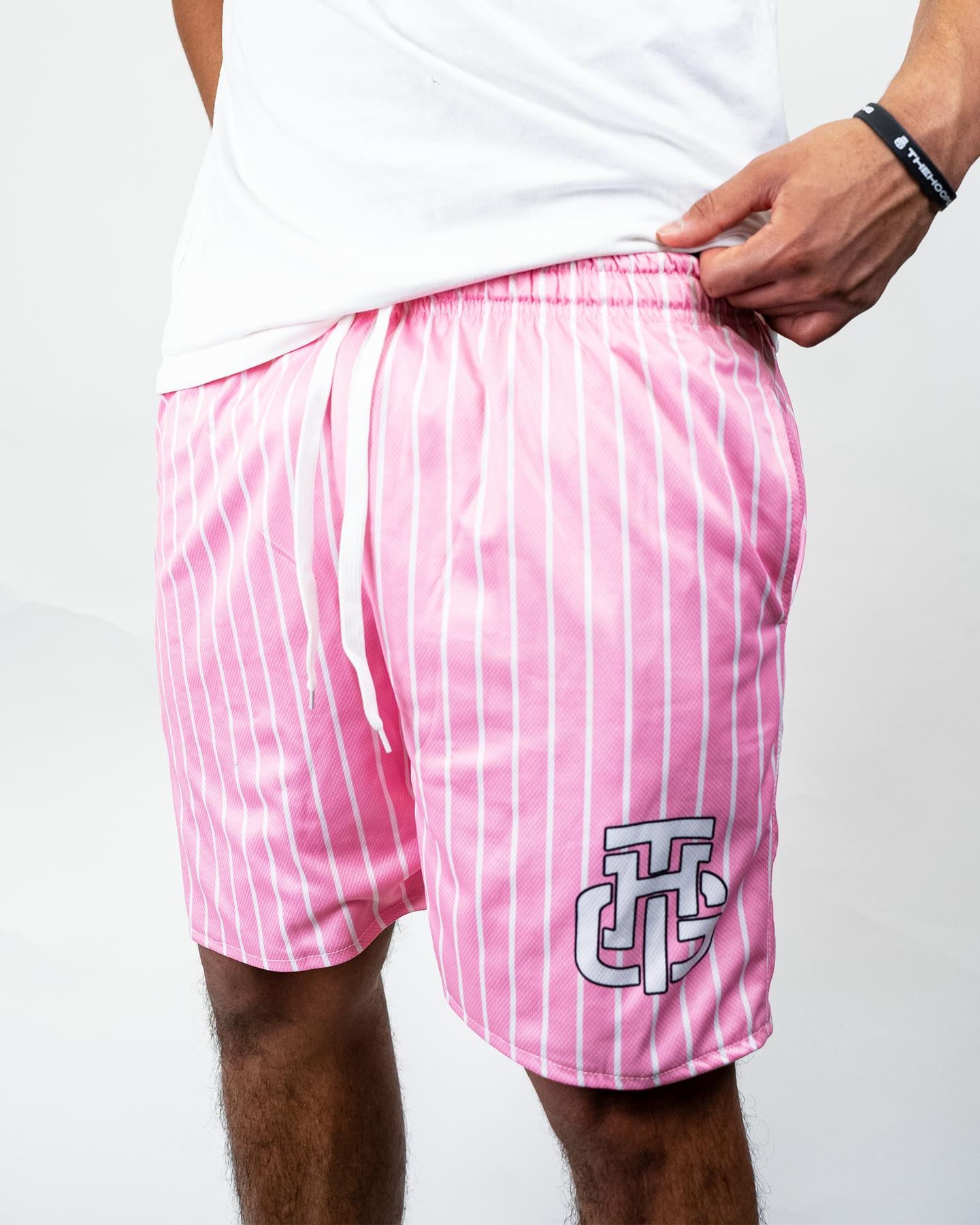 PINK AND WHITE SHORTS