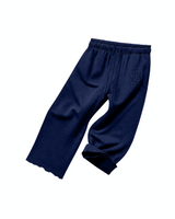 ベーシック ダークブルー クロップド スウェットパンツ