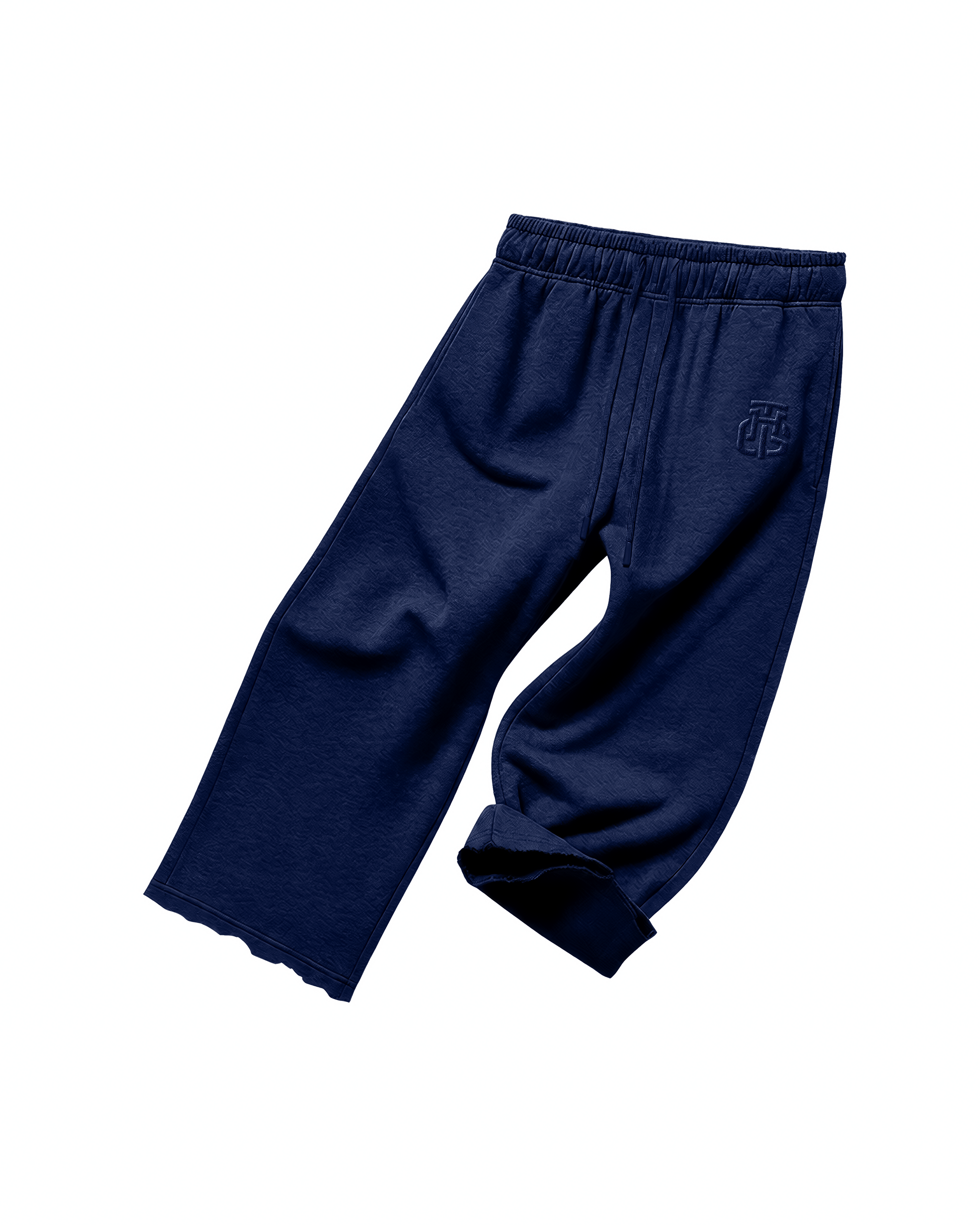 ベーシック ダークブルー クロップド スウェットパンツ