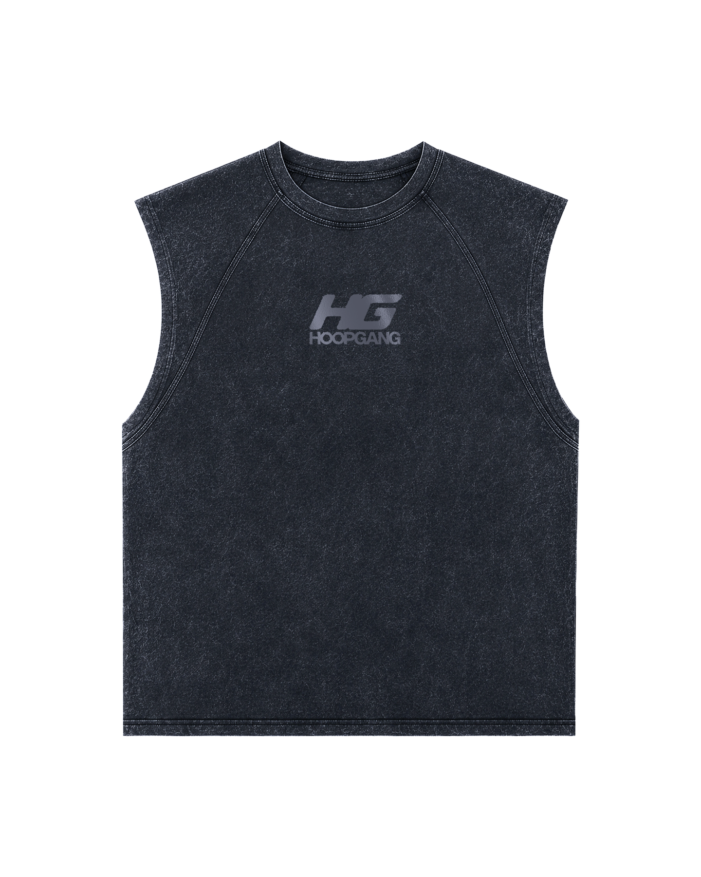 BLACK WASH SLEEVELESS SHIRT