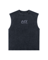 BLACK WASH SLEEVELESS SHIRT