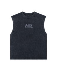 BLACK WASH SLEEVELESS SHIRT