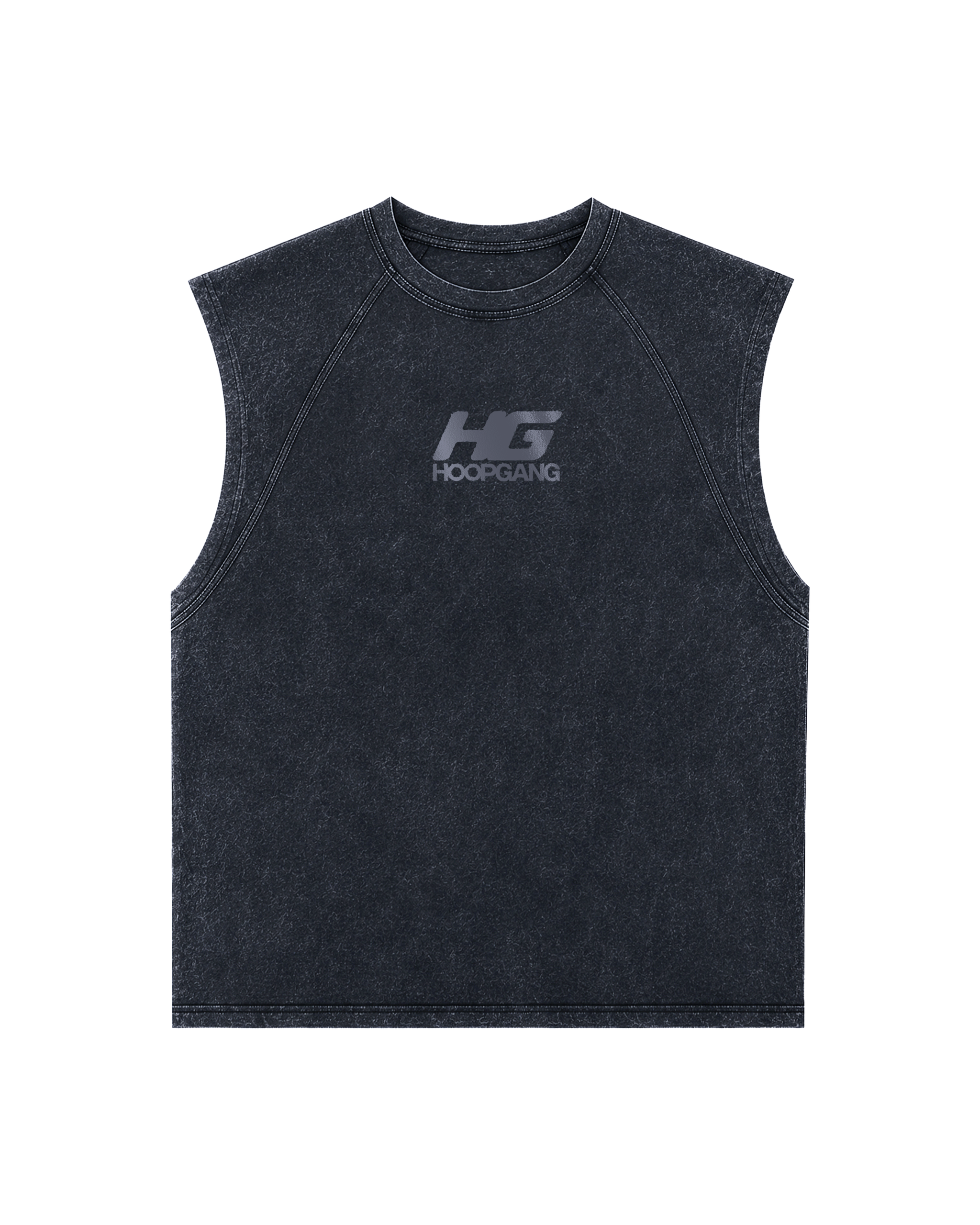 BLACK WASH SLEEVELESS SHIRT