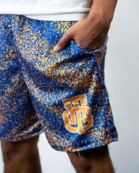 STATIC YELLOW AND BLUE SHORTS