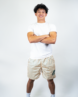 CREAM AND GREEN SHORTS