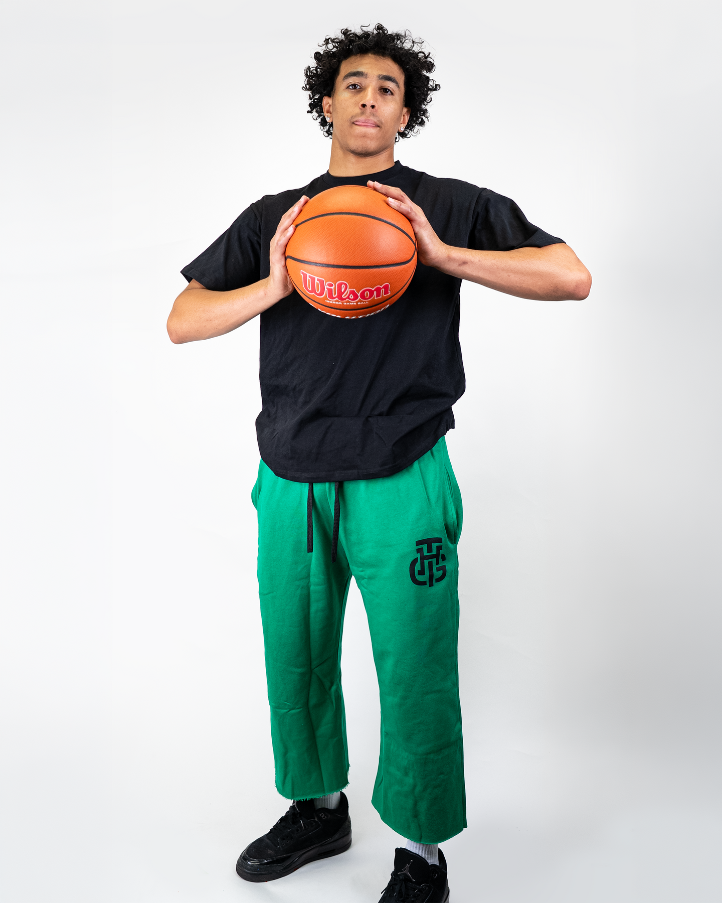 THG GREEN CROPPED SWEATPANTS