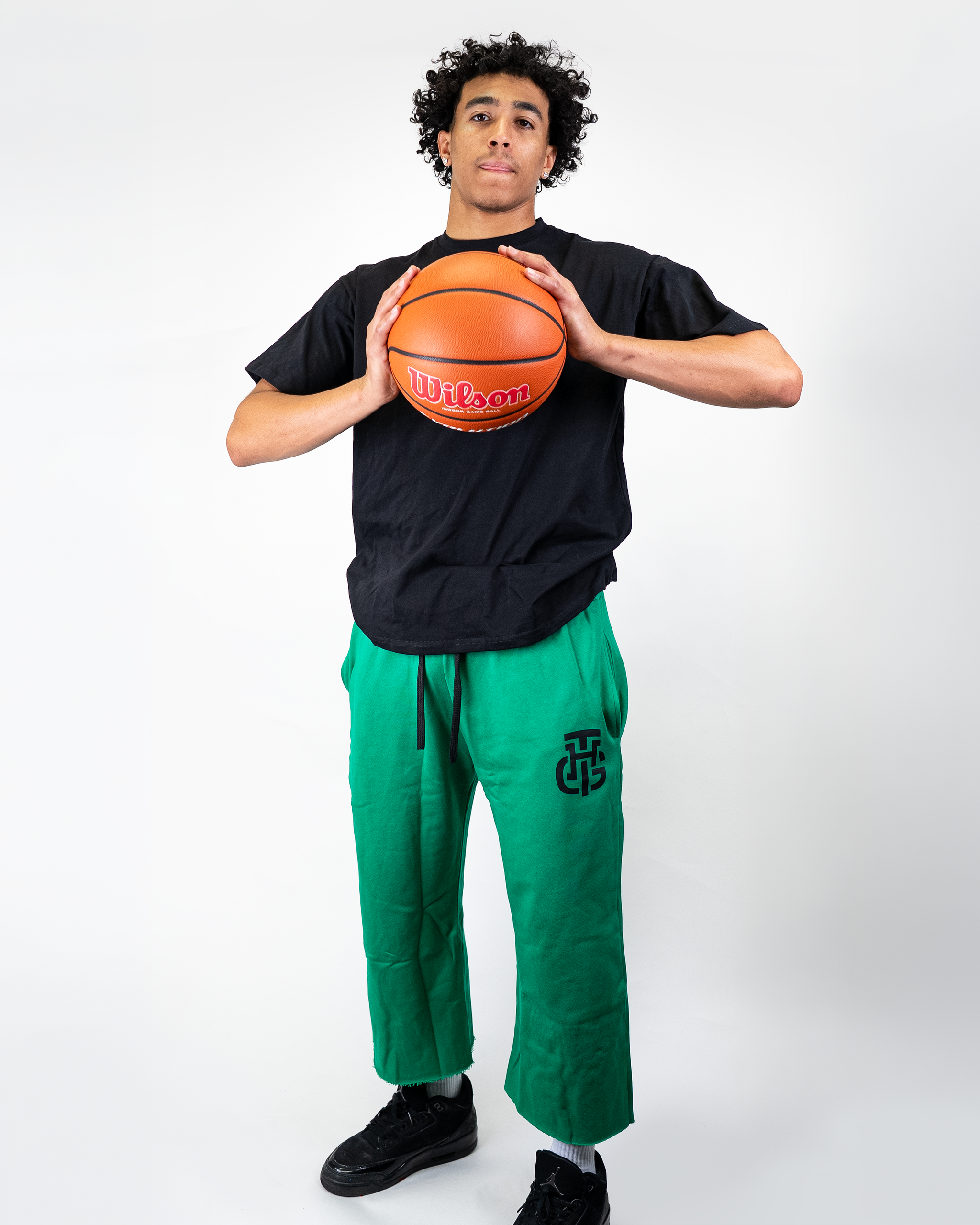 THG GREEN CROPPED SWEATPANTS
