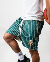 CREAM AND GREEN SHORTS