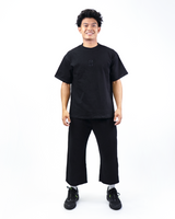 BASIC BLACK CROPPED SWEATPANTS