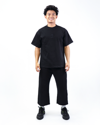BASIC BLACK CROPPED SWEATPANTS