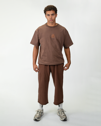 MOCHA BASIC CROPPED SWEATPANTS