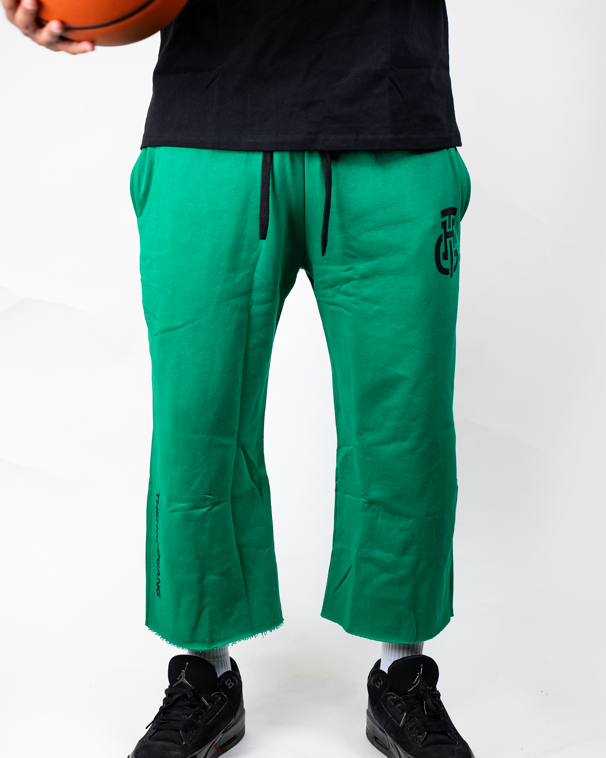 THG GREEN CROPPED SWEATPANTS