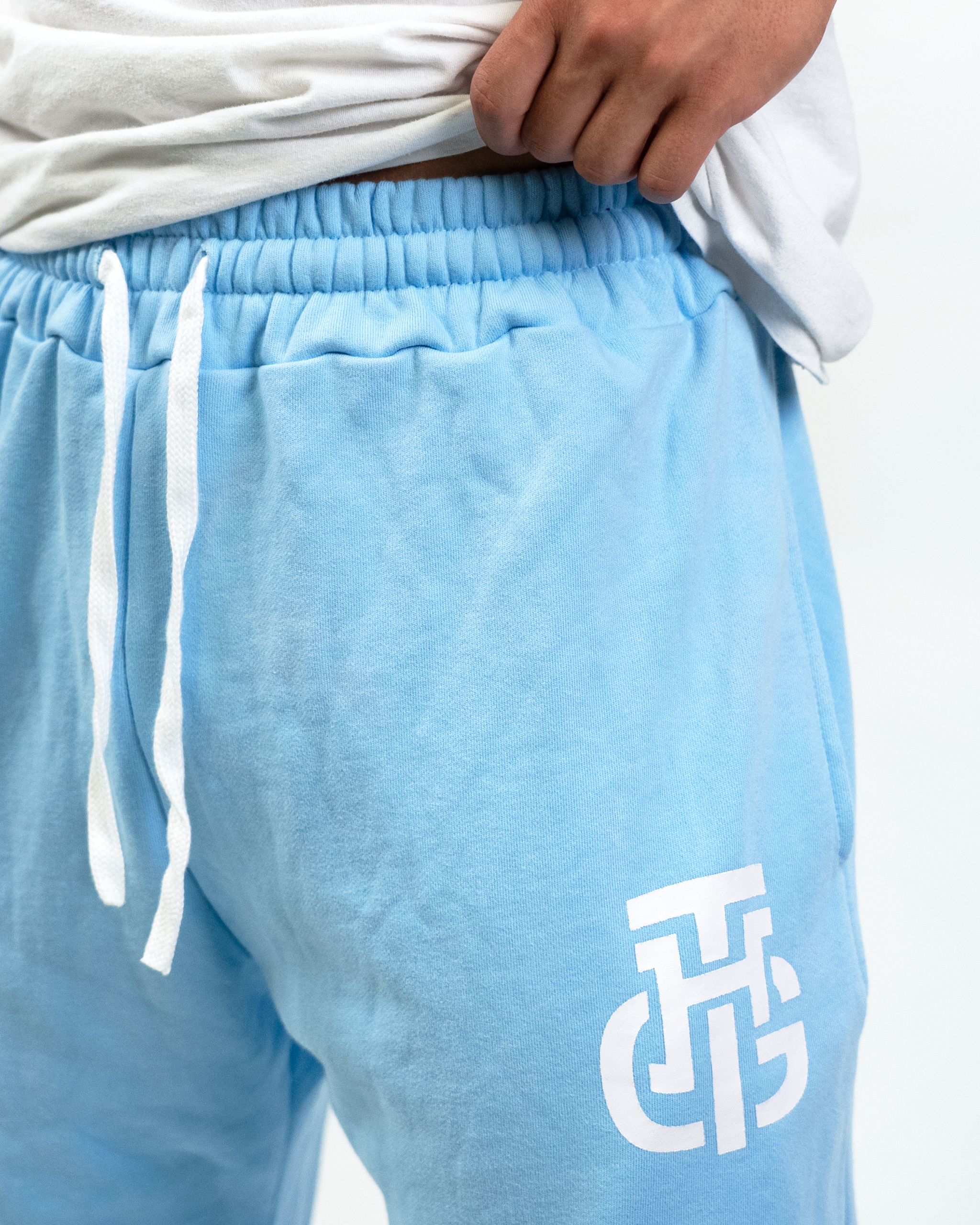 THG LIGHT BLUE CROPPED SWEATPANTS