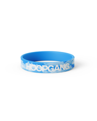 THG Cloud wristband, blue with white cloud print and HOOPGANG logo