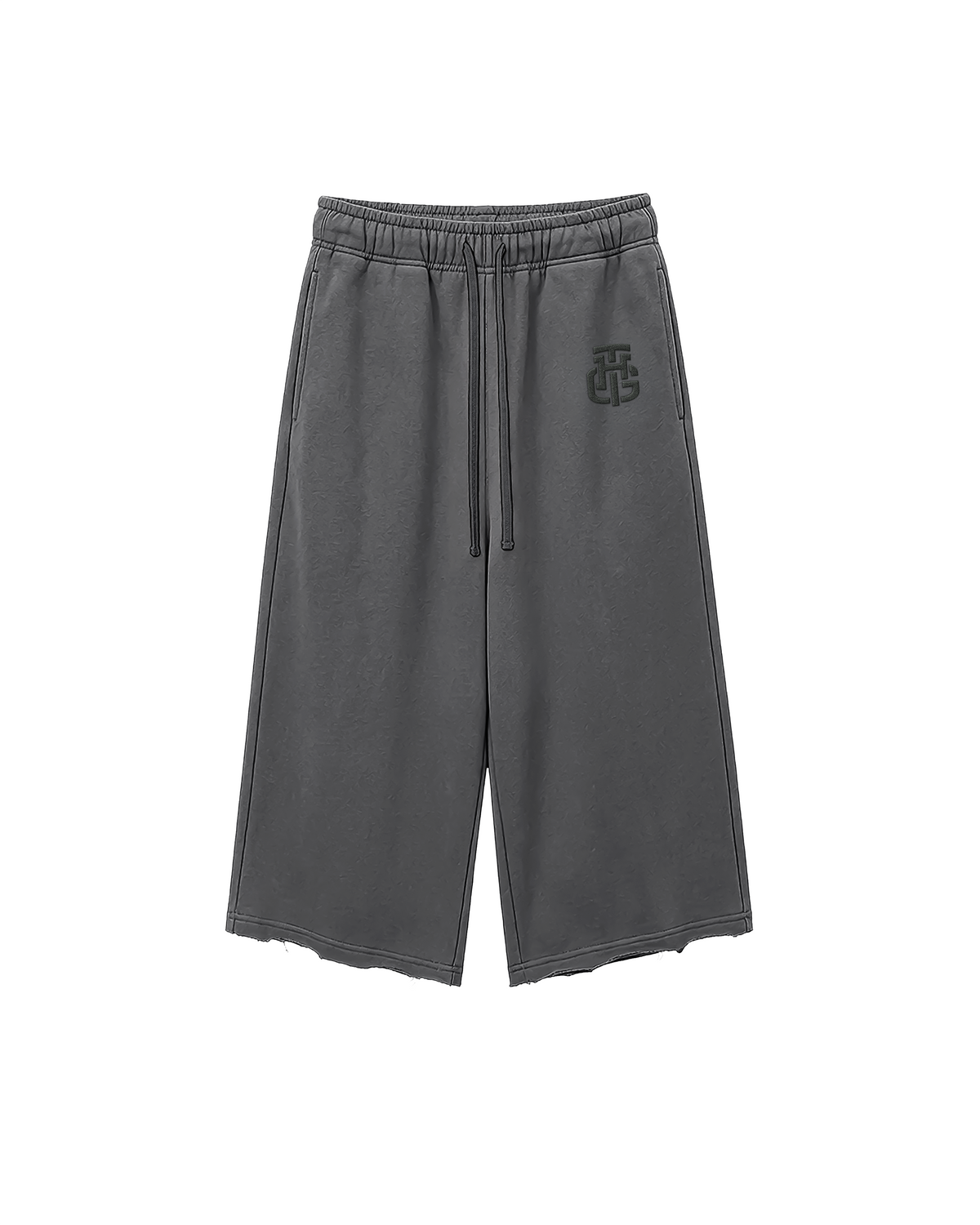 BASIC DARK GREY CROPPED SWEATPANTS