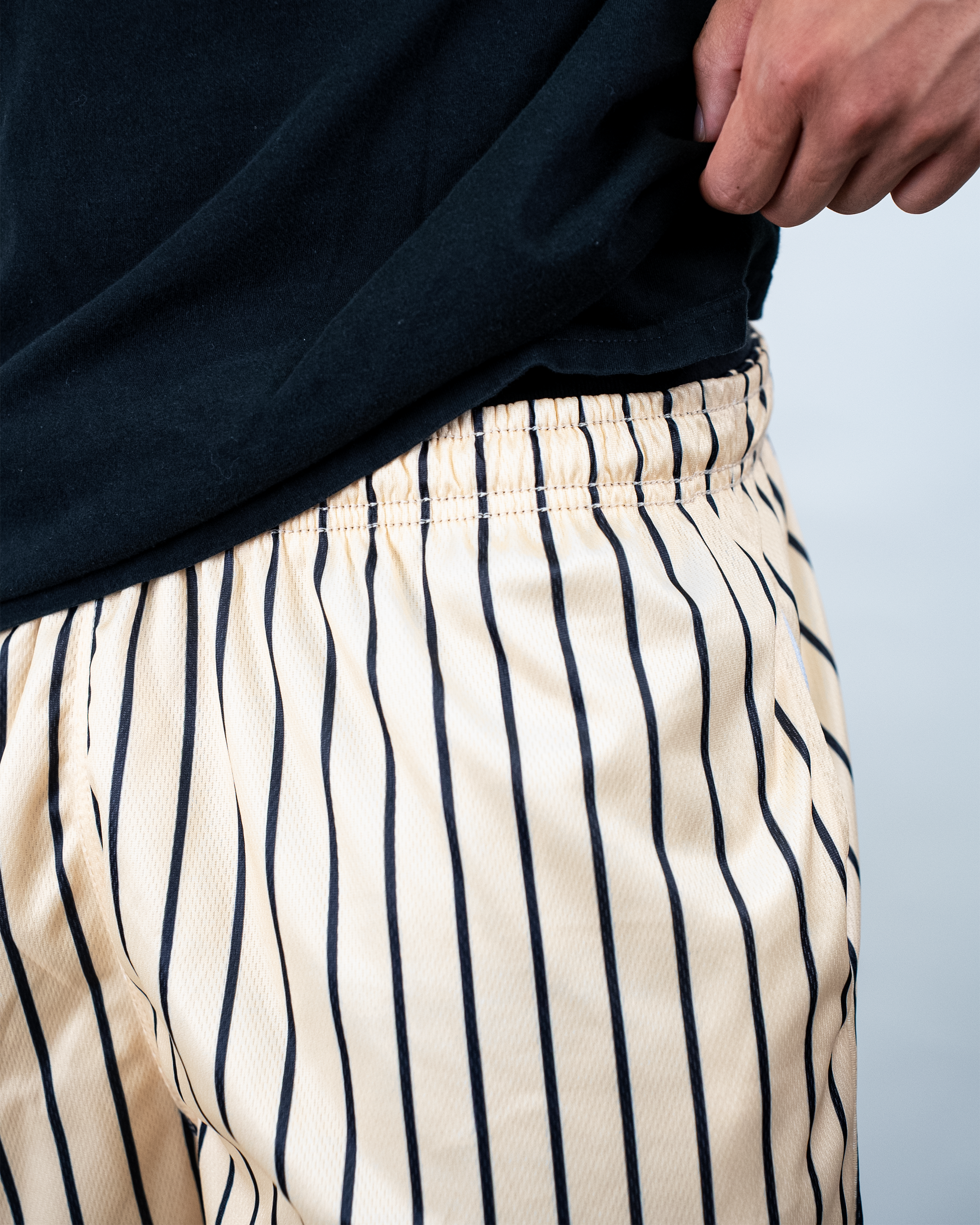 BLACK AND CREAM SHORTS