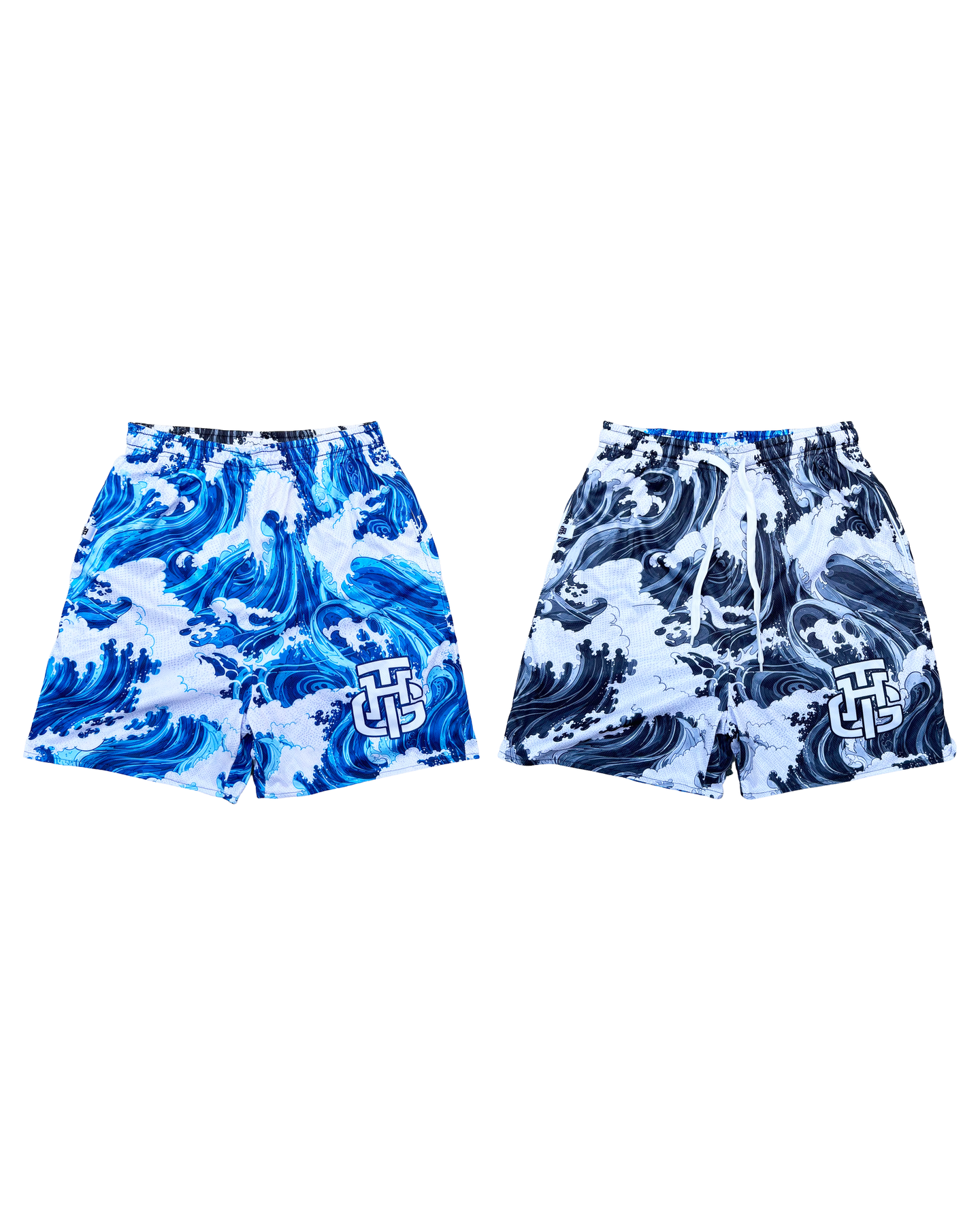 BLACK AND BLUE TSUNAMI SHORTS