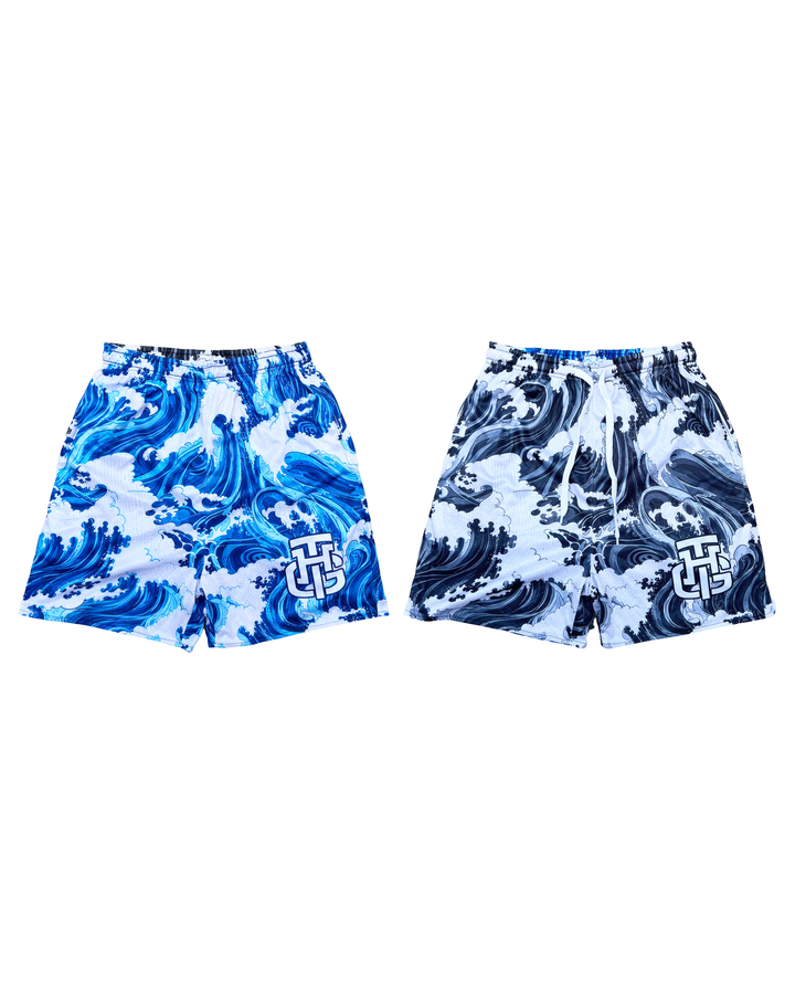 BLACK AND BLUE TSUNAMI SHORTS