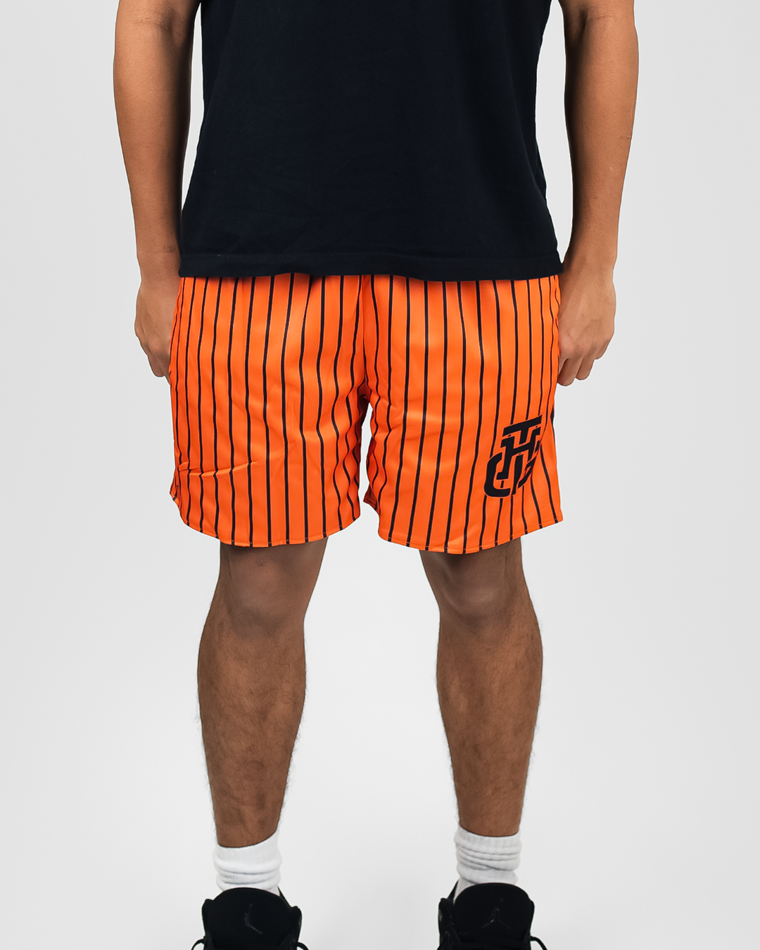 ORANGE AND BLACK SHORTS