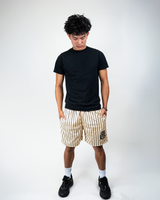 BLACK AND CREAM SHORTS