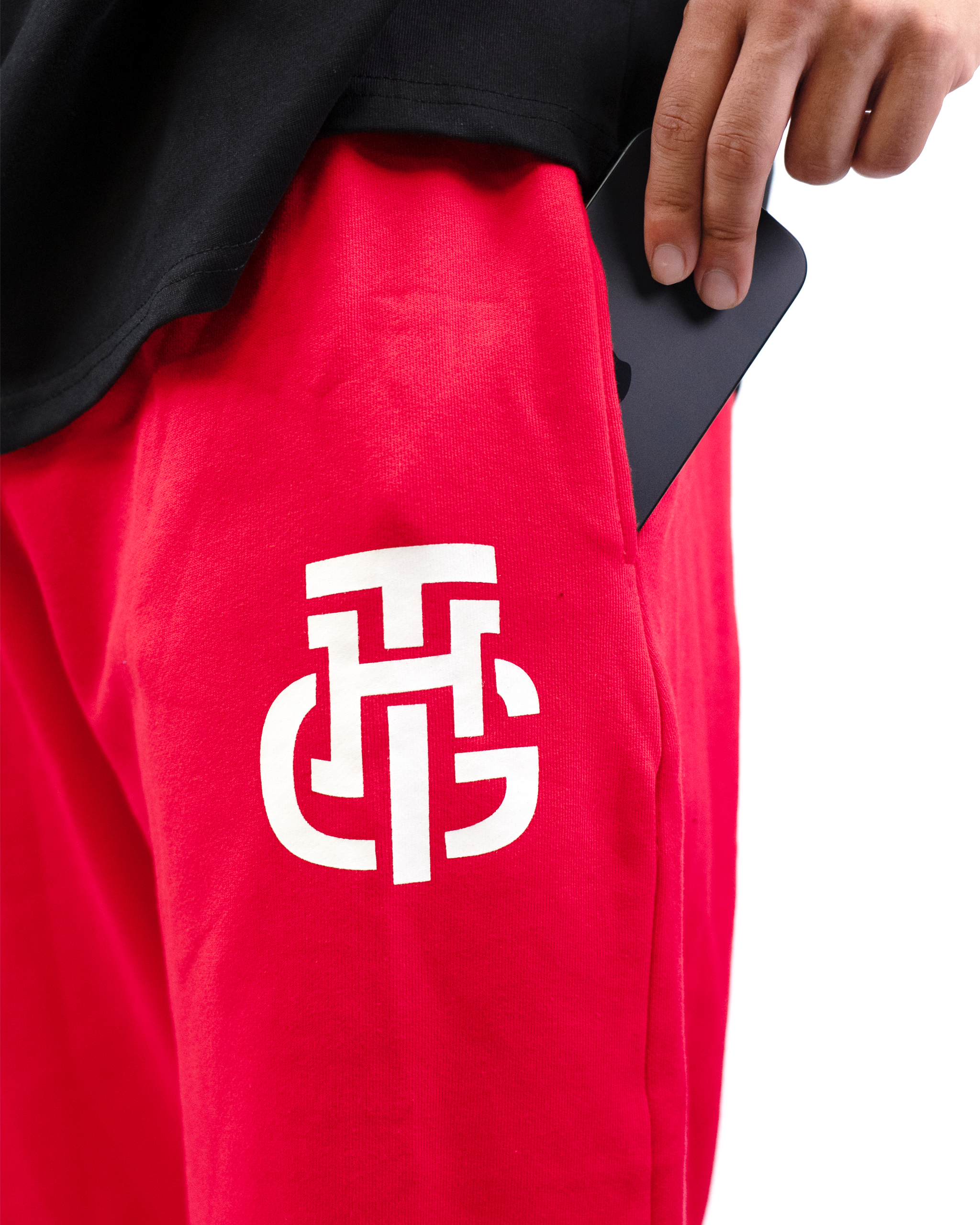 THG RED CROPPED SWEATPANTS