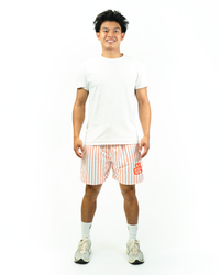 ORANGE AND WHITE SHORTS