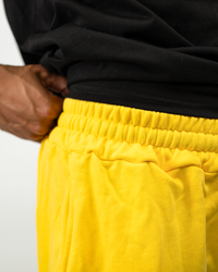 THG Yellow Cropped Sweatpants, waistband detail