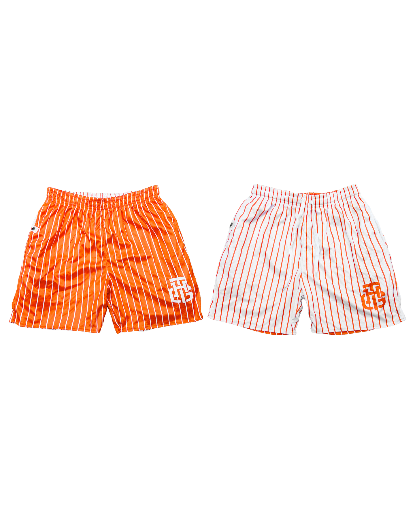 ORANGE AND WHITE SHORTS