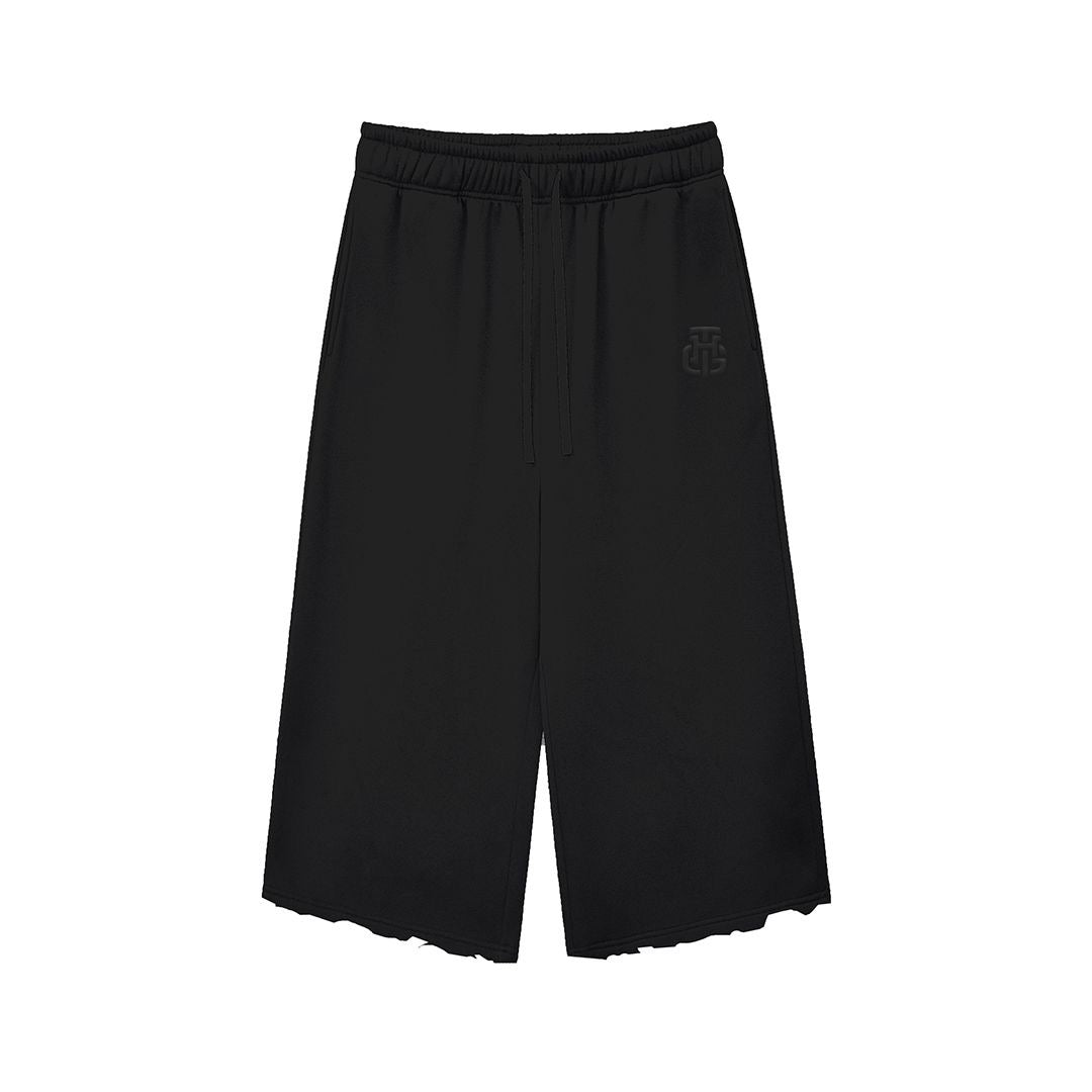 BASIC BLACK CROPPED SWEATPANTS