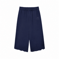 BASIC DARK BLUE CROPPED SWEATPANTS