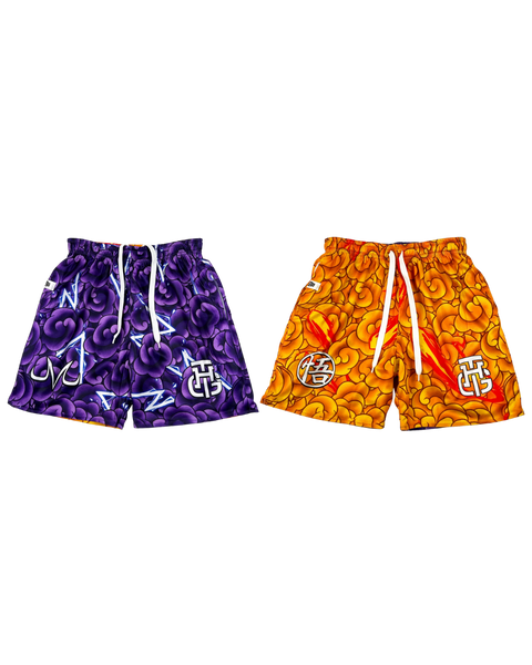 PURPLE AND ORANGE RIVAL SHORTS – The Hoop Gang