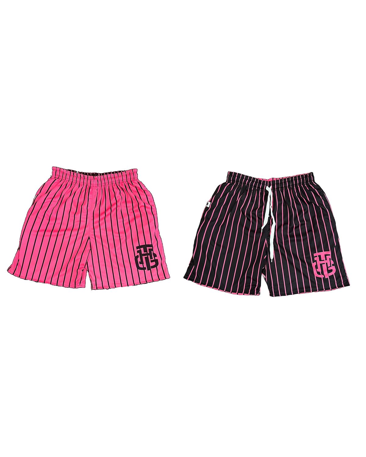 PINK AND BLACK REVERSIBLE SHORTS