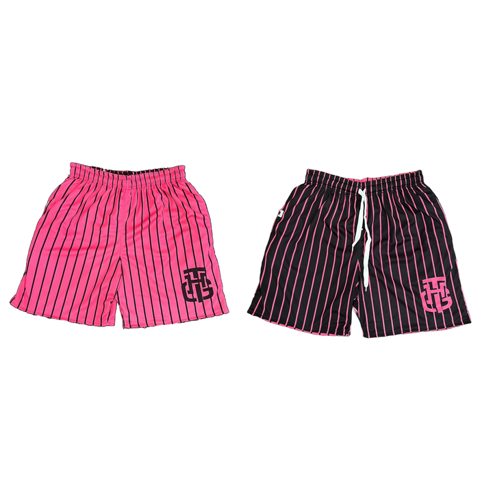 PINK AND BLACK REVERSIBLE SHORTS